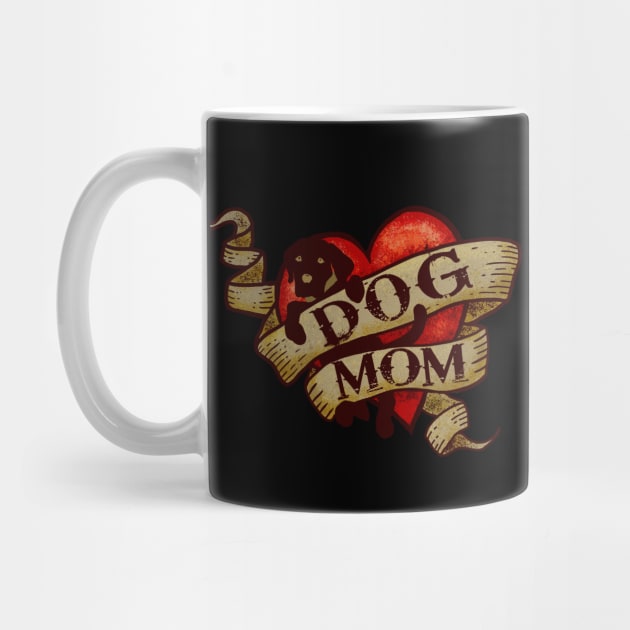 Vintage Heart Dog Mom by Jitterfly